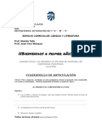 Lengua y Literatura - Cuadernillo de Articulación