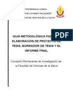 Guia Metodológica para La Elaboración de Proyecto de Tesis y El Informe Final de Investigación