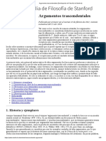 Argumentos Trascendentales (Enciclopedia de Filosofía de Stanford)