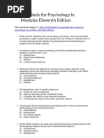 Test Bank For Psychology in Modules Eleventh Edition