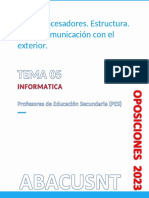 TEMA 05 PES 2023 - Microprocesadores. Estructura. Tipos. Comunicación Con El Exterior