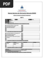 Manejo Oportuno de Información Relevante (MOIR) Isgp 1