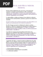 Medicina Preventiva y Salud Pública.