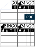 MATH BINGO Arithmetic Sequence