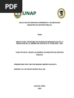 Impacto Del Programa de Incentivos Municipales-Iquitos2022