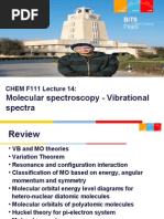 Molecular Spectroscopy - Vibrational Spectra: CHEM F111 Lecture 14