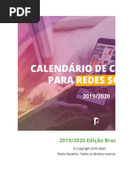 Calendário de Postagens em Redes Sociais 2020