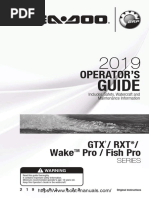 Sea Doo GTX, RXT, Wake PRO, Fish PRO Series Operator's Manual