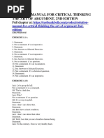 Solution Manual For Critical Thinking The Art of Argument 2nd Edition Sample