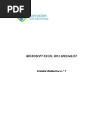 MICROSOFT EXCEL 2013 SPECIALIST EXPERT. Unidad Didáctica 7