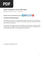 Static Excitation of An Alternator - Electrical Machines