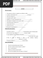 Class 8 Science Worksheet - Sound Part A