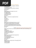 Financial Management Quiz Questions