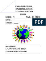 Grade 8 Exam Hist