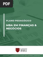 Plano Pedagogico MBA em Financas