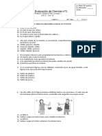 Evaluación de Ciencias Nº2 Primer Semestre