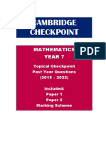 Sample - Maths Year 7