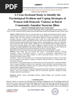 A Cross-Sectional Study To Identify The Psychological Problem and Coping Strategies of Women With Domestic Violence in Rural Community Jamuhar Sasaram Bihar