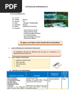 SESION El Agua y Sus Tipos Como Fuente de La Naturaleza CyT