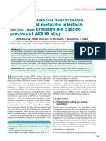 Study On Interfacial Heat Transfer Coefficient at Metal/die Interface During High Pressure Die Casting Process of AZ91D Alloy