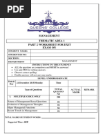 Part 2 MGMT Exit Exam Worksheet Question