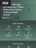 Factors Affecting The Improper Waste Disposal in Nabua NHS