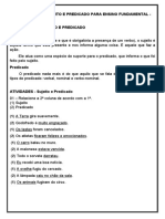 Atividades de Sujeito e Predicado para Ensino Fundamental