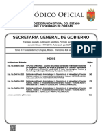 Secretaria General de Gobierno: Organo de Difusion Oficial Del Estado Libre Y Soberano de Chiapas