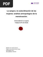 La Sangre y La Subordinacion de Las Mujeres Analisis Antropologico de La Menstruacion.