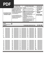 Examination Answer Sheet B