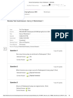 Review Test Submission Henry V Worksheet 1 ENG 200 ..