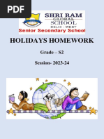 S2 (X) Holidays Homework