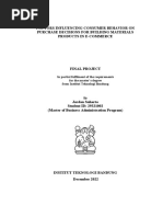 Factors Influencing Consumer Behavior On Purchase Decisions For Building Materials Products in E-Commerce