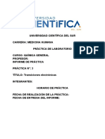 Informe de Quimica Transiciones Electronicas Ucsur