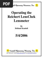 Operating The Reichert LensChek Lensmeter