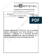 Sección Cuarta Tomo Ccxii Tepic, Nayarit 4 de Mayo de 2023 Número: 084 Tiraje: 030