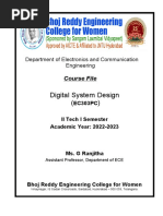 Digital System Design Course File 2022-23. - Ranjitha