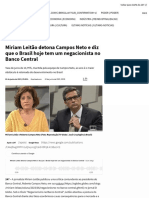 Miriam Leitão Detona Campos Neto e Diz Que o Brasil Hoje Tem Um Negacionista No Banco Central