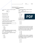 Avaliação de Matemática 5º Ano