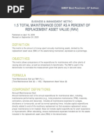 1.5 Total Maintenance Cost As A Percent of Replacement Asset Value (Rav)