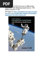 Test Bank For A First Course in Differential Equations With Modeling Applications 11th Edition Dennis G Zill