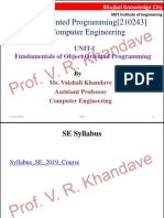 Object Oriented Programming (210243) SE Computer Engineering