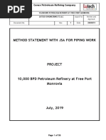 Method Statement With Jsa For Piping Work (Rev 1) (28!08!2019)