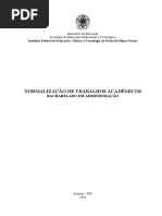 Normalização de Trabalho Acadêmicos - Bacharelado Administração 2016