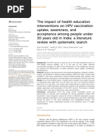 The Impact of Health Education Interventions On HPV Vaccination Uptake, Awareness, and Acceptance Among People Under 30 Years Old in India: A Literature Review With Systematic Search