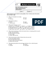 9DC Plants Photosynthesis and Plants For Food Multiple Choice Test