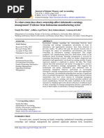 To What Extent Does Share Ownership Affect Informative Earnings Management? Evidence From Indonesian Manufacturing Sector