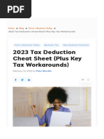 2023 Tax Deduction Cheat Sheet and Loopholes