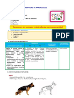 D2 A3 SESION CT. Conocemos Los Animales Vertebrados de Nuestra Comunidad.