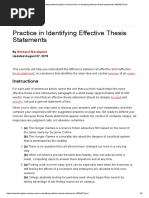 Exercise in Identifying Effective Thesis Statements 1692401